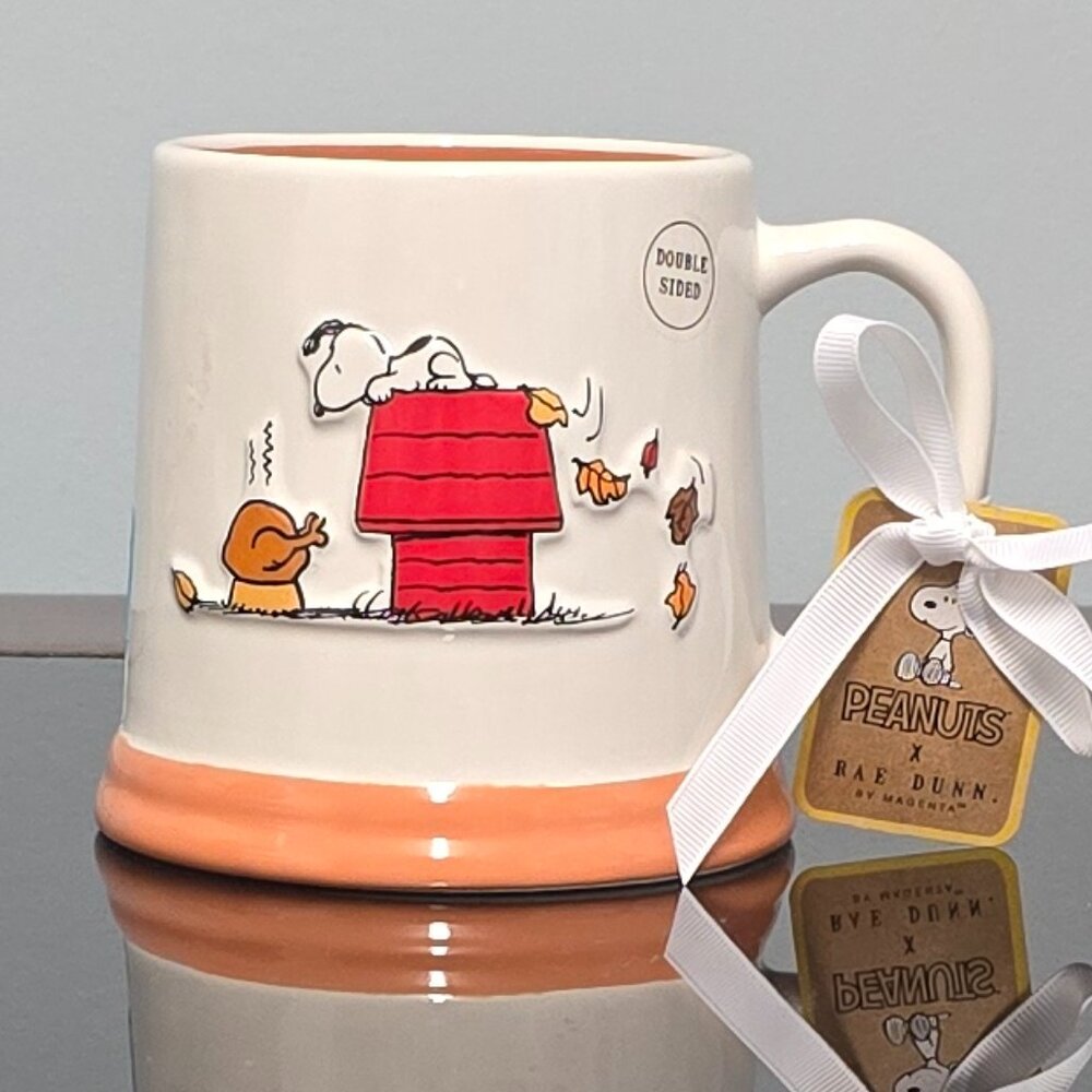 NWT Rae Dunn x Peanuts Give Thanks XL Mug
